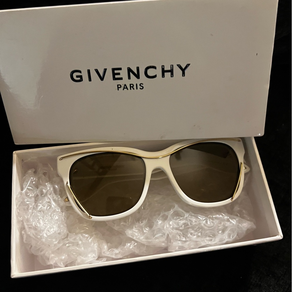 Givenchy Women's Sunglasses with White and Gold Accents